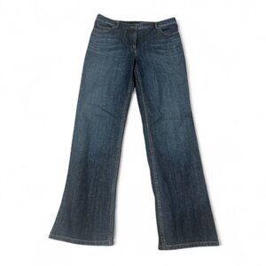 🌹 Elie Tahari Dark Washed Flared Jeans Size 14